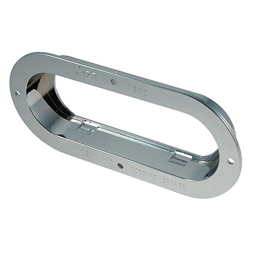 Grote Bracket, Chrome, Oval Lamp Theft-Resistant Mounting Flange - 43223